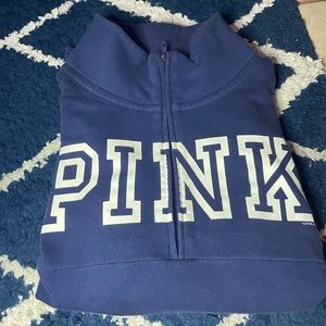 PINK QUARTER ZIP SWEATER